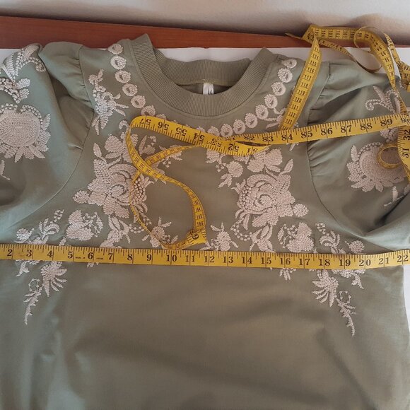 Anthropologie Embroidered Short Sleeve Sweatshirt - Picture 10 of 13